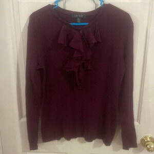 Lauren Ralph‎ Lauren Women’s Large Ruffle Shirt